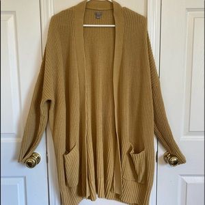 Aerie Knitted Mustard Cardigan
